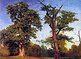 Albert Bierstadt Canvas Paintings - Pioneers of the Woods